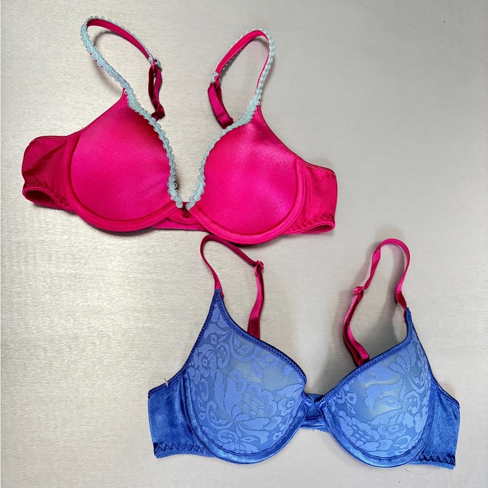 Wonderbra  Pair of Magenta and blue Demi  34A